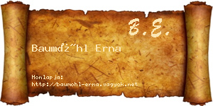 Baumöhl Erna névjegykártya